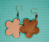 Tan and Camel Leather earrings