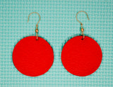 Red and Snakeskin Leather Earrings