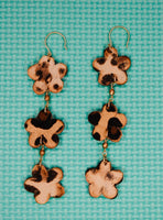 Leopard and Brown Leather earrings