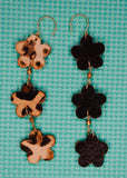 Leopard and Brown Leather earrings