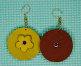 Green and Brown Flower Earrings