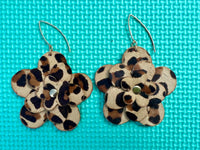 Cheetah print and Red Leather Earrings